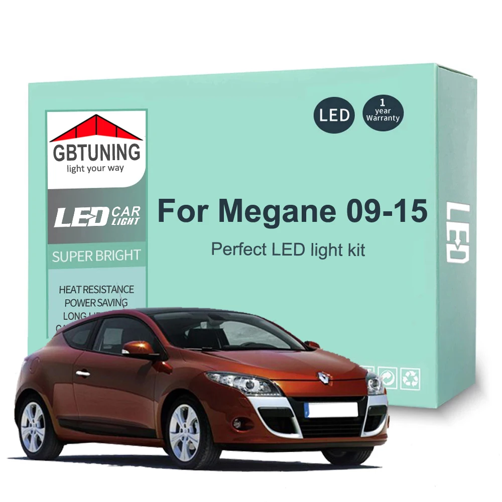 15Pcs Canbus LED Interior Light Bulb Accessories For Renault Megane 3 III MK3 2009 2010 2011 2012 2013 2014 2015 Car Indoor Lamp