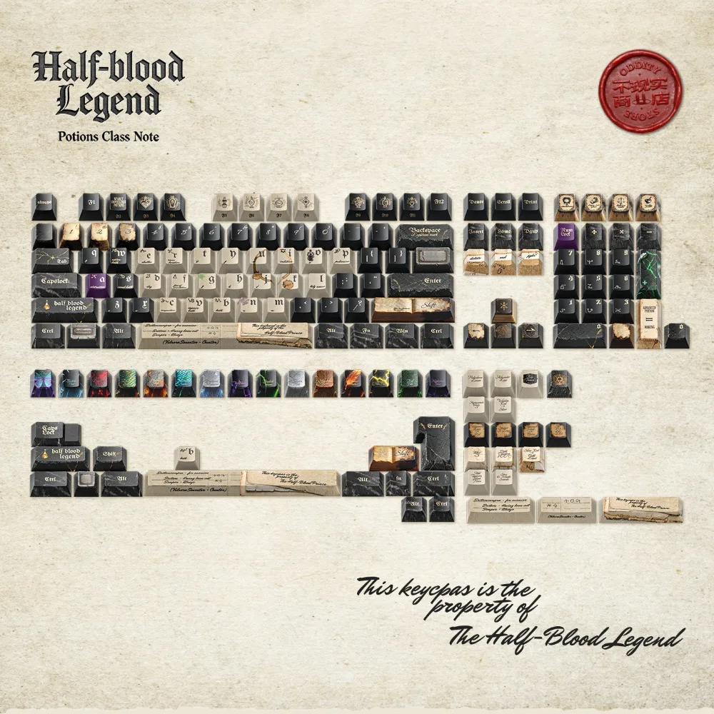 

Half-Blood Prince Potions Theme Keycaps Set 153Keys PBT Custom Keyboard Cap Cherry Profile Keycaps for Mechanical Keyboard Gifts
