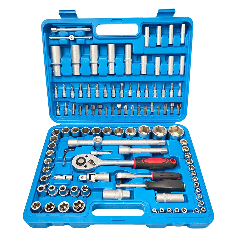 

108-Piece Ratchet Wrench Set with Sockets, for Car Motorcycle Bicycle Repair, Combination Tool Kit with Storage Case