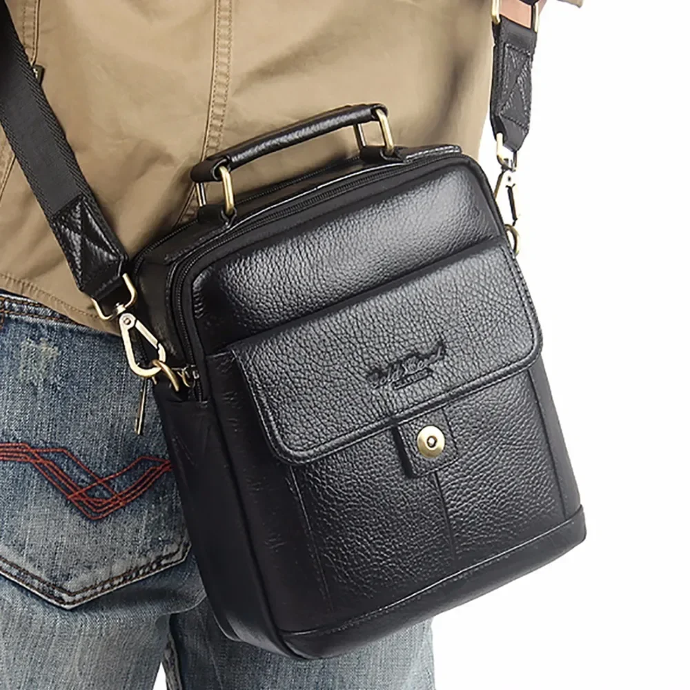 Men Cross Body Messenger Tote Bag Handbag Genuine Leather Business Briefcase Natural Skin Male Sling Shoulder Top Handle Bags