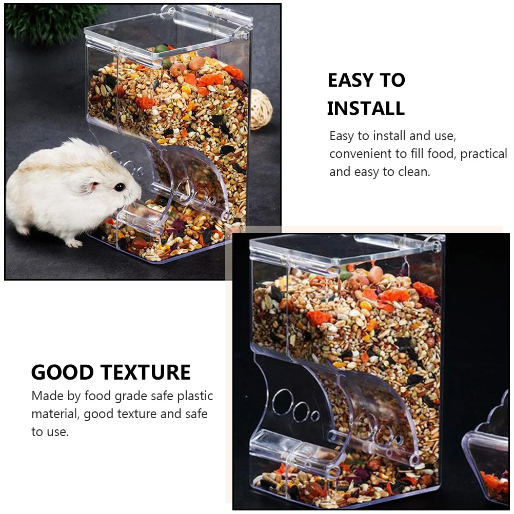

1Pcs Transparent Feeding Bowl Hamster Rabbit Small Animals Pet Supply Safe Material Easy Install Clean Feeding Bowl