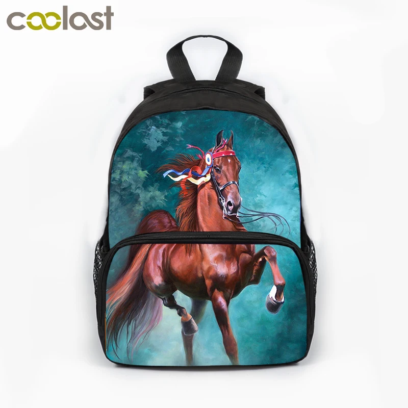 Cool Animal Horse wodoodporny tornister chłopcy nadruk z jednorożcem torby szkolne dla dziewczynek plecak na laptopa nastolatki tornister Bookbag