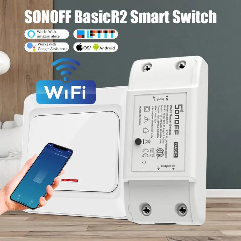 

Выключатель SONOFF BasicR2 с поддержкой Wi-Fi и управлением через приложение