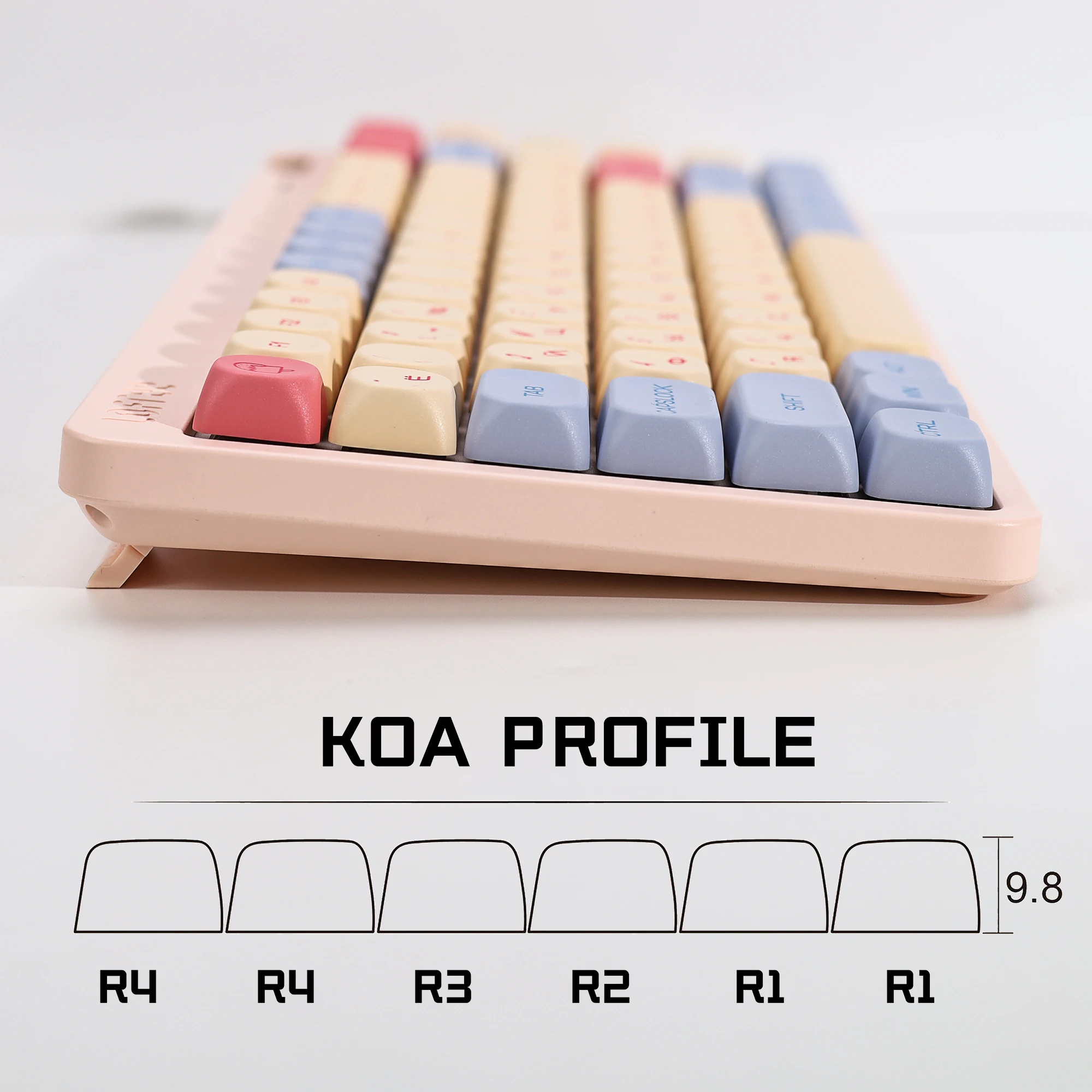 KBDiy KOA MOA Keycaps Korean Retro Cute Marshmallow Theme PBT ISO Keycap For 60% Custom DIY Gamer Mechanical Keyboard Key Caps