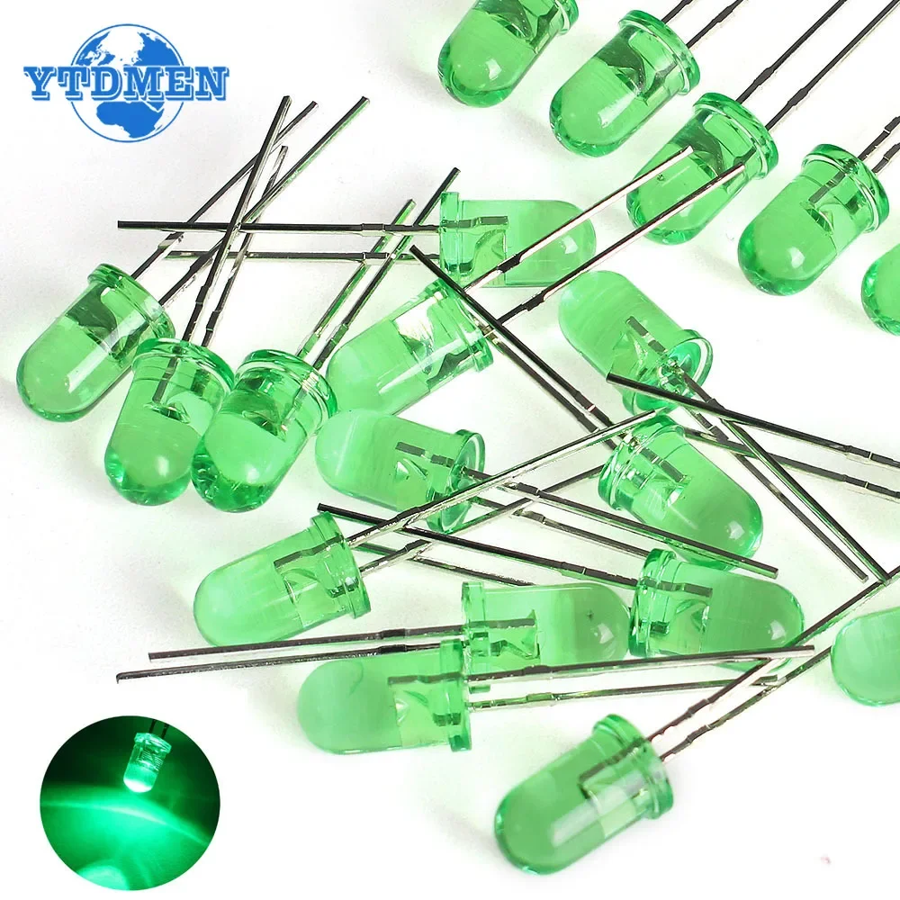 50/100PCS LED Diode 5MM Green F5 Led Light Emitting Diodes Kit for Home Appliances All Kinds of Electronic Products