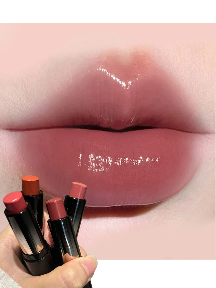 6 Farben Gelee Lippenstift feuchtigkeit spendende Spiegel Wasser Licht feste Lip gloss Glas Tee Russet Lip Glasur Tönung Make-up Kosmetik Schönheit