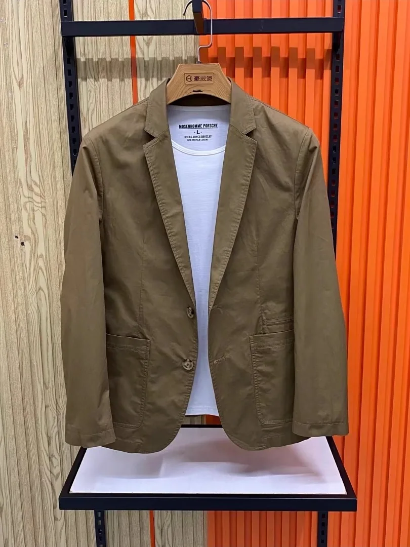 

Comfortable Faionable Men's Casual Suit Spring Summer New Arrival Versatile Sli Busin Casual Stand Fit Long Sve