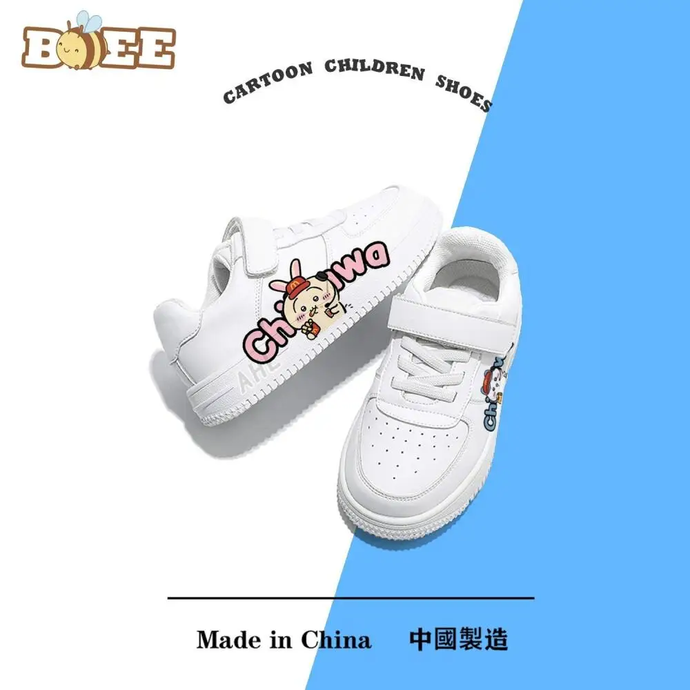 Anime Usagi Girls White Sneakers Cute Chiikawa Velcro Lightweight Casual Shoes Cartoon Student Sports Shoes Thick Sole Shoes
