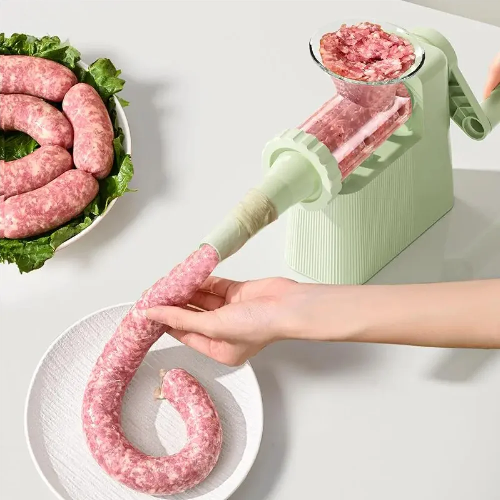 

Manual Sausage Stuffer with 4 Nozzles - Easy-Fill Meat Grinder Kit for Homemade Sausages & Snacks