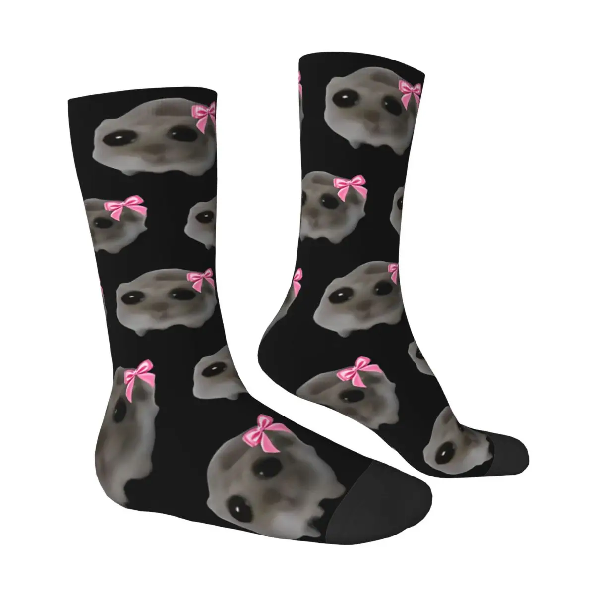 Coquette Sad Hamster Meme Stockings Design Funny Socks Winter Anti-Slip Socks Adults Men Climbing Breathable Socks