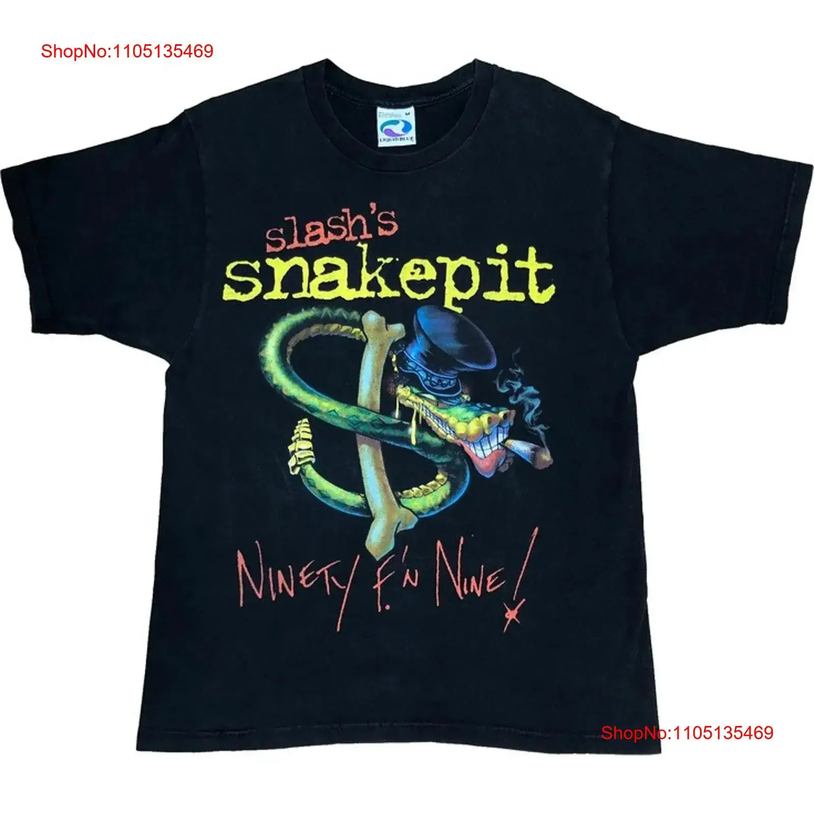 Slash's Snakepit 1995 It's Five O'Clock Somewhere T Shirt FL0649 vintage Washed Unisex Comfortable streetwear Versatile Stylish