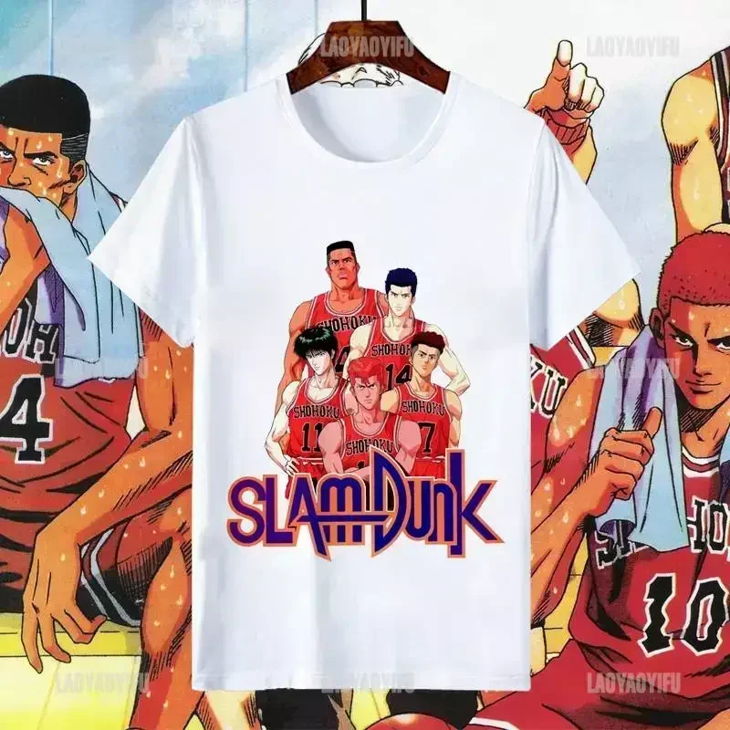 Slam Dunk Master Tij T-Shirt Mode Sakuragi Mitsui Shou Rond Kleding Jeugd Basketbal Korte Mouw Tshirt Mannen Vrouwen Tee Tops