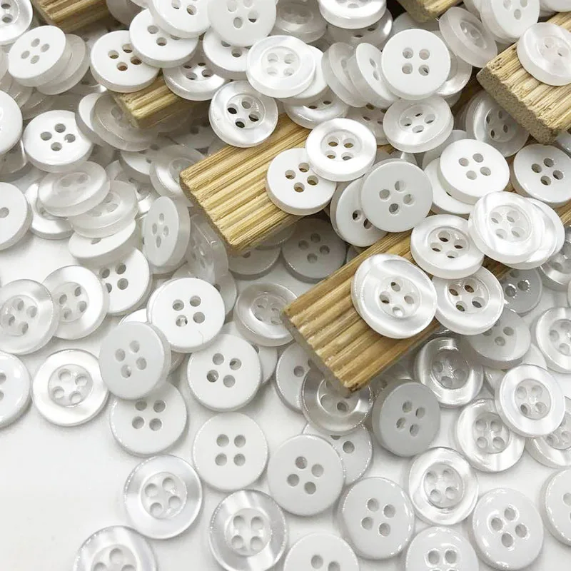 50/100pcs White color 4holes buttons shirt buttons apparel supplies sewing accessories 11mm PT160