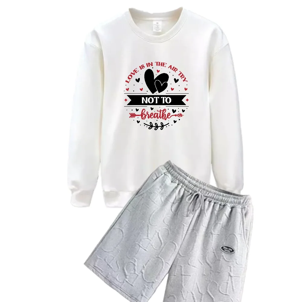 

2025 Double heart-shaped print suits Casual Men's Tracksuit Set Spring And Autumn Daily Wear Comfortable Stylish Outfit gym sets