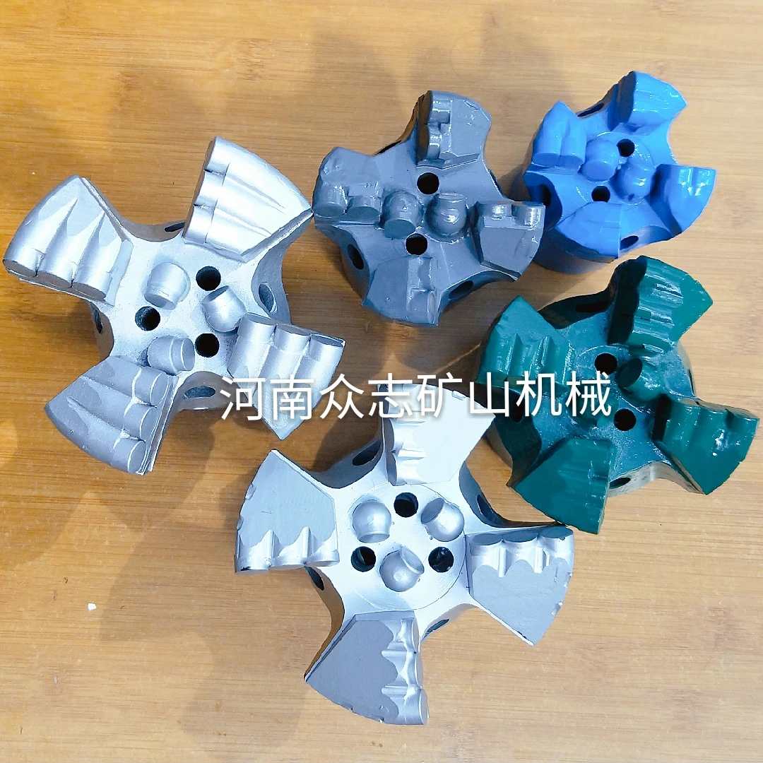 Four wing diamond composite drill bit for rock geological exploration in water wells and coal mines