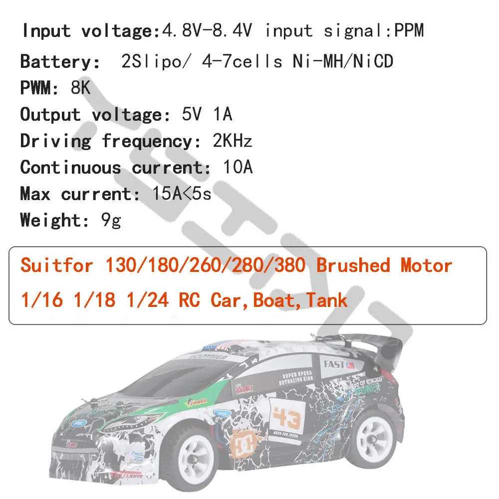 1szt 10A ESC Szczotkowy regulator prędkości do 1/16 1/18 1/24 RC Car Crawler WPL C24 B16 B24 B36 RC Boat