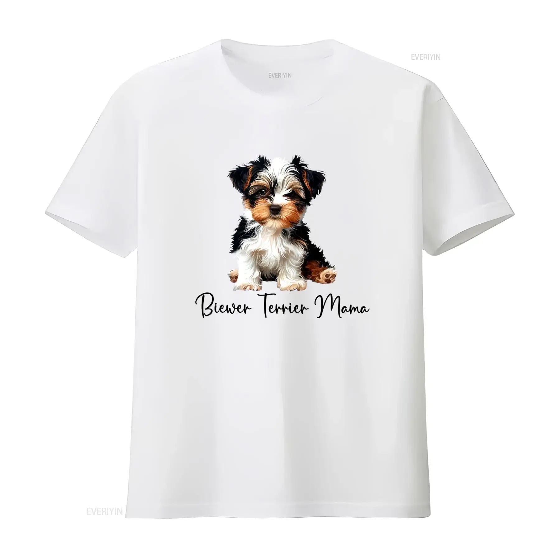 Adorable camiseta para mamás amantes de los Biewer Terrier, suave y elegante, estilo vintage lavado, para amantes de las mascotas, estilo streetwear.