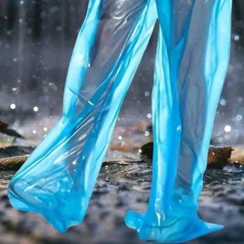 Disposable Raincoat Pants Portable Splash Proof Split Raincoat Outdoor Travel Drifting Cycling Feet-wrapped Rain Pants 5