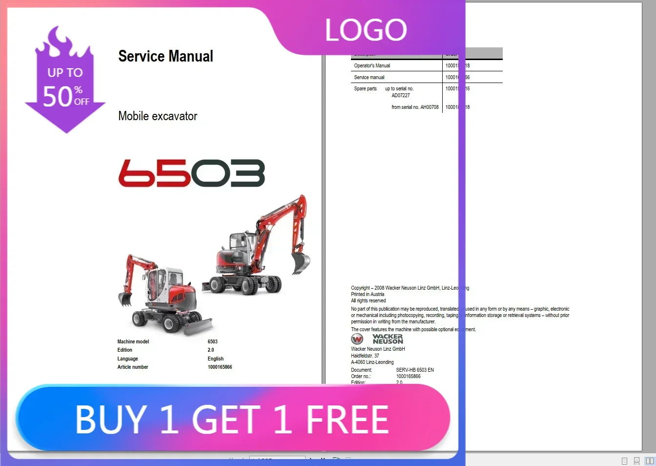 

SpecDiag Wacker Neuson 23,1 ГБ PDF-управляемое руководство, оператор, руководство по ремонту и схема проводки DVD