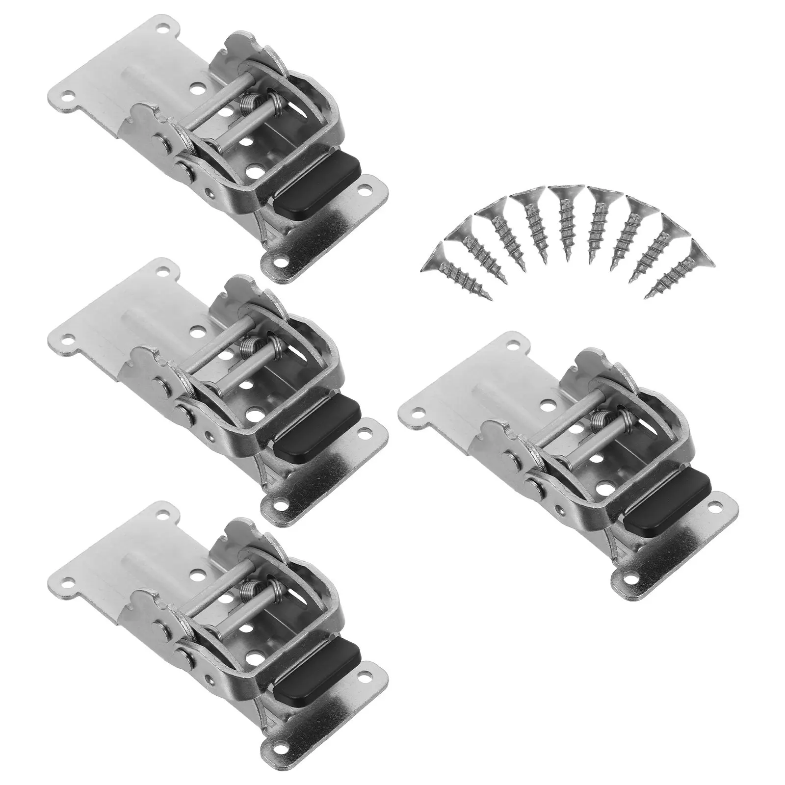 4Pcs Folding Hinges Stainless Steel Heavy Duty Self-Locking Brackets for Table Legs Bed Locking Extension Folding Support