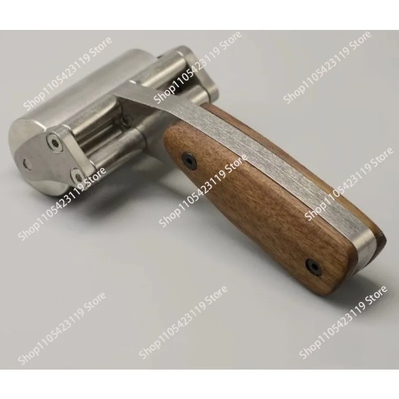 

Suitable For 60mm Heavy Duty 304 Stainless Steel Leather Roller With Walnut Handle, Glue Press Wheel For DIY Leather