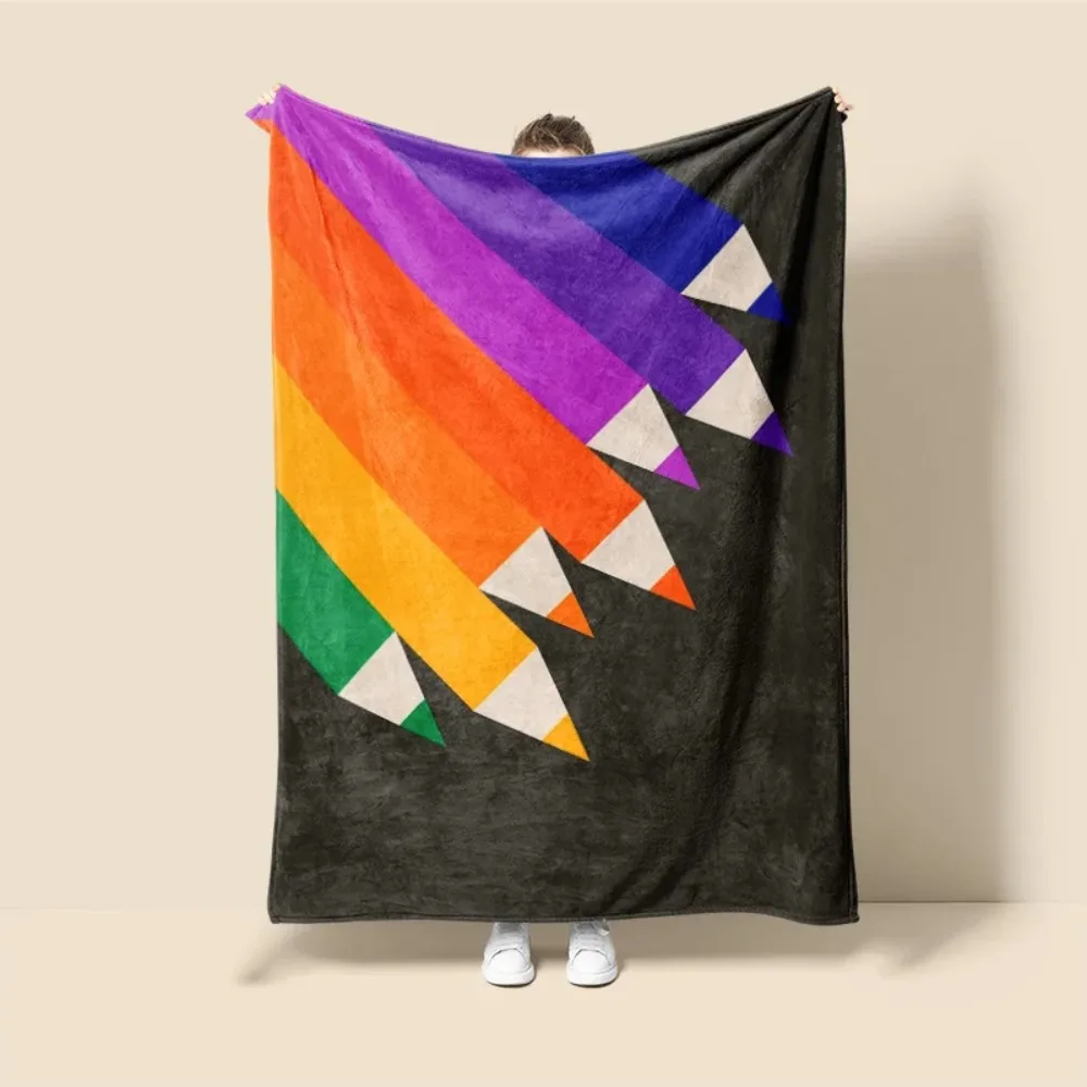 Morandi Color Abstract Art Blanket Coral Fleece Sofa Blanket ins Wind Living Room Bedroom Decorative Blanket Fade-Resistant
