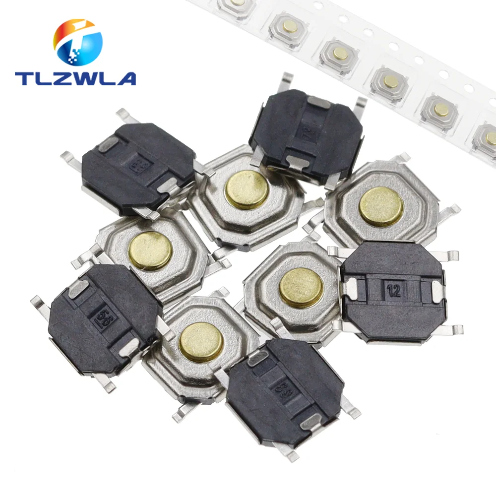 100 sztuk 4X4X1.5MM SMD dotykowy takt Push Button mikroprzełącznik 4*4*1.5mm przycisk miedziana główka klucze przycisk 4Pin