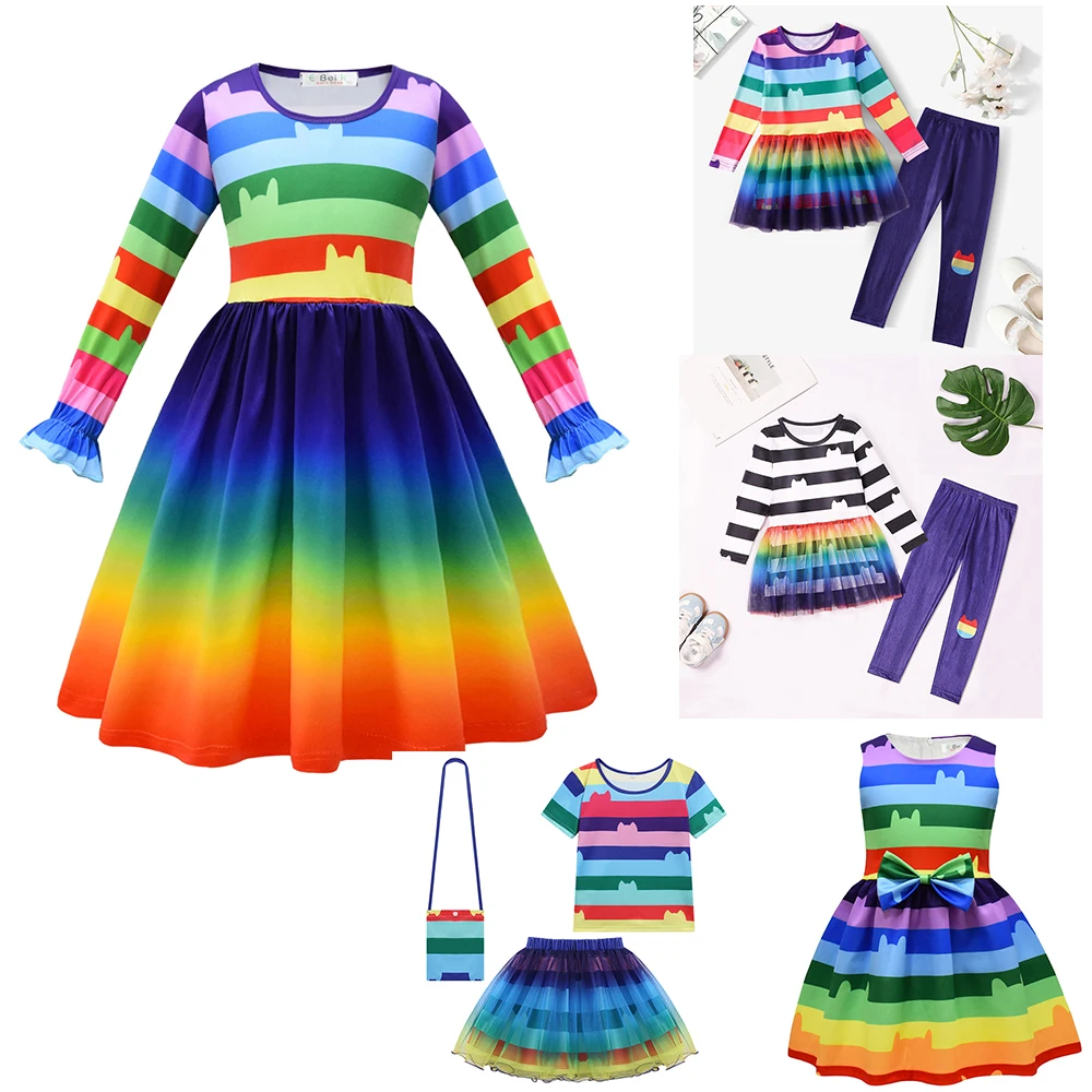 

New Gabbys Costume Gabbys Dollhouse Clothing Mercat Dress Animals Smiling Cat Car Cat Hug Gaby Girl Dresses Kids Birthday Gifts