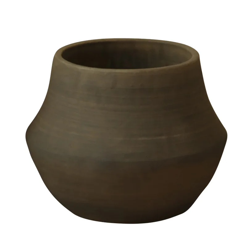Spot ancient pottery wabi sari coarse pottery ornament earth pottery collection art pot calligraphy and painting tank re