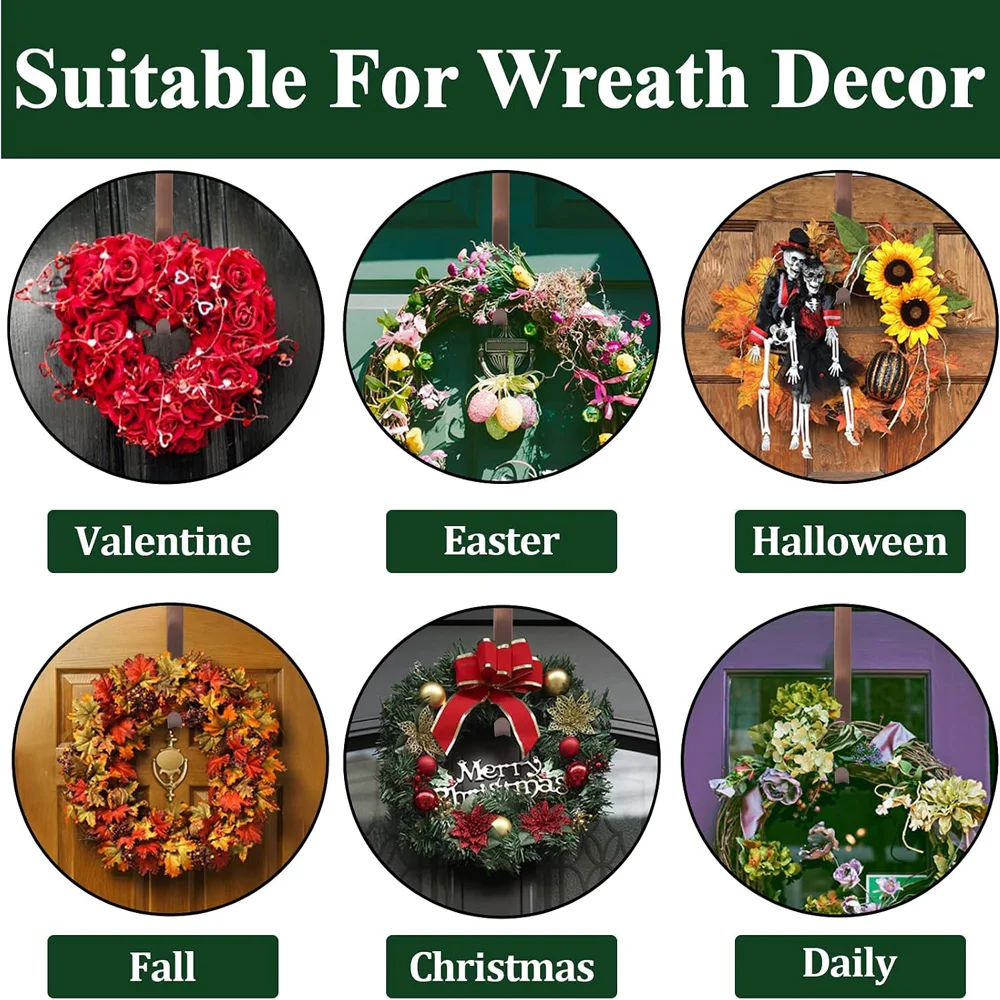 GP Life Wreath Hanger for Front Door, Adjustable from 15 to 25 Inches Hanger, 20 lbs Larger Door Upgrade Christmas Fall Wreaths