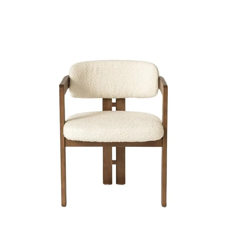 Solid Wood Dining Chair Chinese Minimalist French Retro Armchair Meeting Chair Hotel Single Person Stool Chair chairs for events