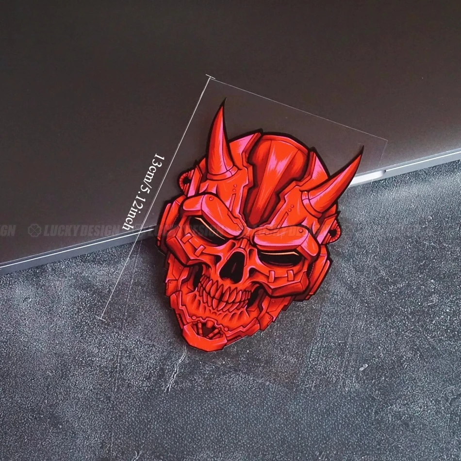Mechanical Skull Stickers, Waterproof Vinyl Decals for Harley Motorcycle & Off Road Vehicle Outdoor Body Decor