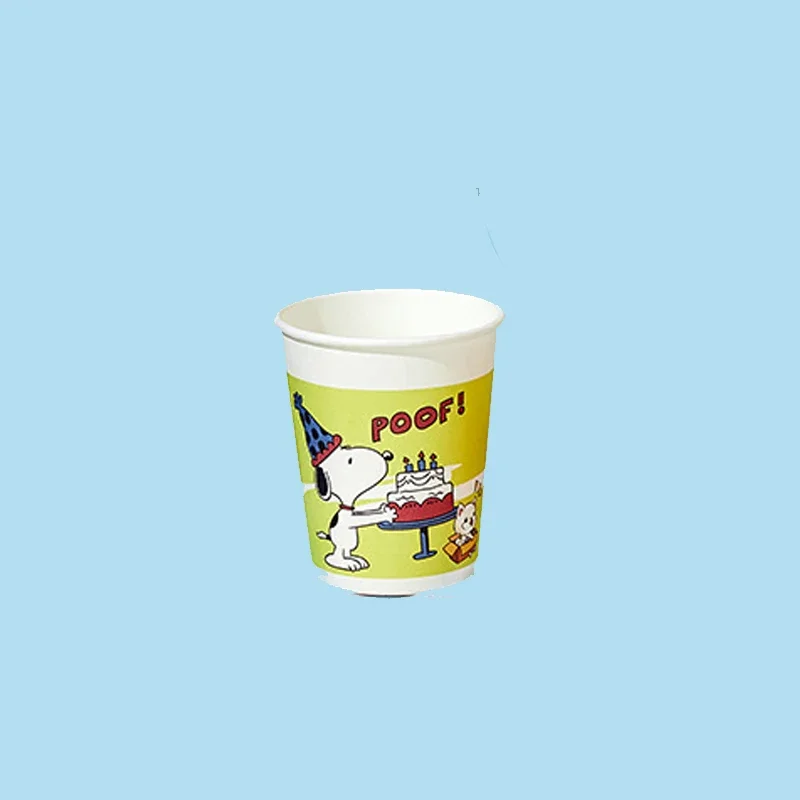 50PCS Snoopy Party Disposable Paper Cups Juice Cup DIY Decoration Baby Shower Kids Birthday Wedding Picnic Tableware Supply Cute