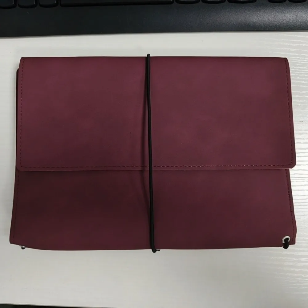 Leather Refillable Notebook Organizer Multifunctional Portable Loose Leaf Notebook Simple Compact Document Organizer