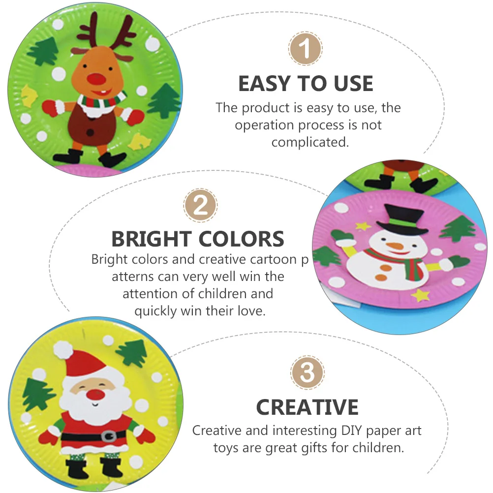 

Набор из 6 рождественских наклеек для поделок из бумаги, креативные материалы для детского творчества, веселые товары для рукоделия, наклейки для поделок из бумаги