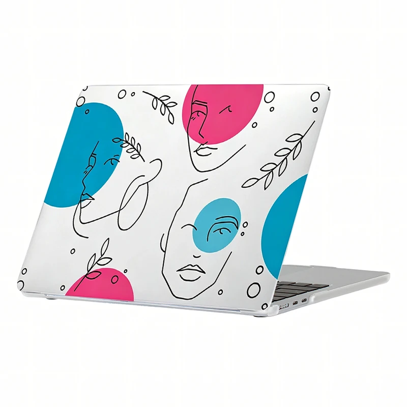 

Abstract Line Face Print Hard Laptop Case For MacBook Air Pro 13 13.6 14 15.3 16 A1932 A2337 A2681 A2442 A2941 Protective Cover