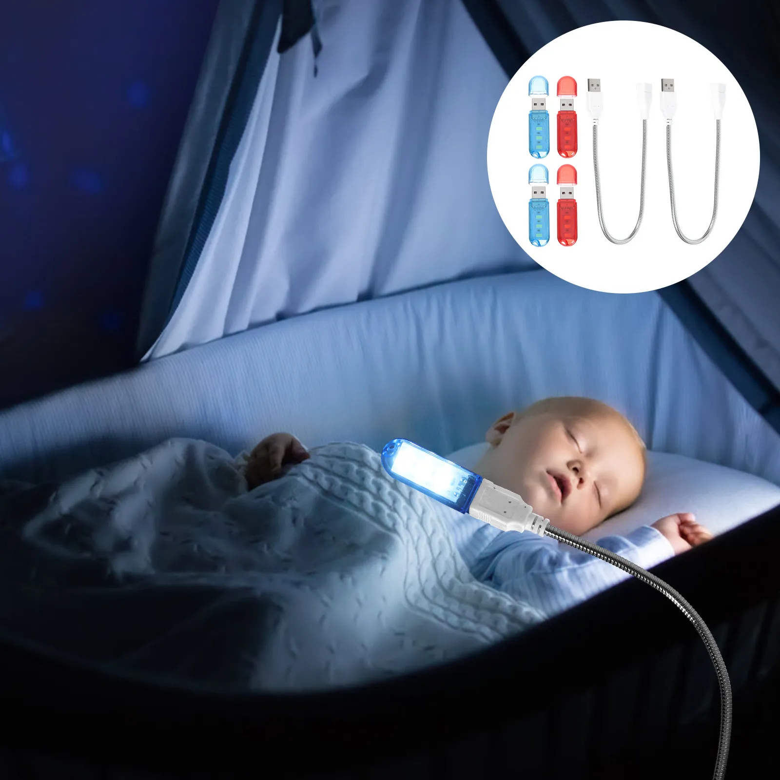 

1Set USB Night Light Portable Keyboard Lamp USB Computer Light Bedside Night Lamp for Laptop