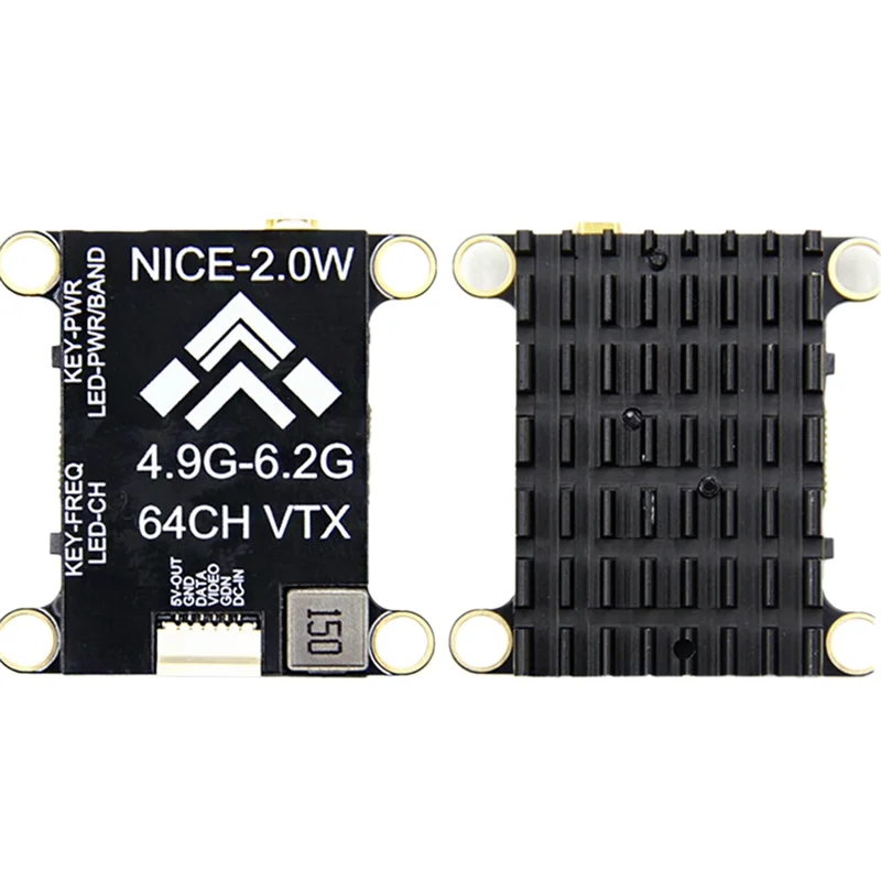 AS95-5.8G 2W VTX With MMCX Antenna 2000Mw 64CH FPV Video Transmitter PAL/NTSC Support OSD For FPV RC Drone For FPV RC Drone