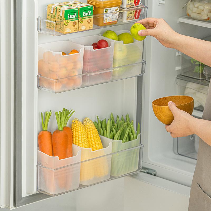  Fridge Organizer Refrigerator Side Door Organizer Box Food Sorting Crisper Household Kitchen Organizing Food Grade Kitchen Box