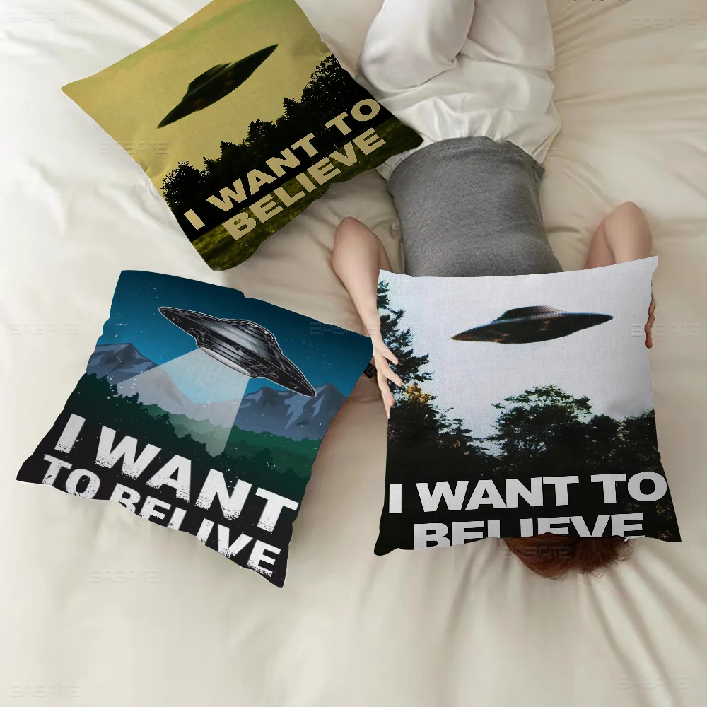 

The X-Files I Want to Believe Pillow Cushion Cover Pillowcase Living Room Sofa Home Decor Customized