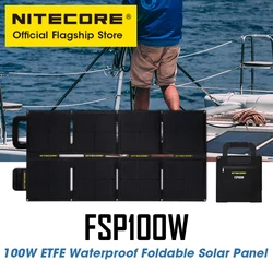 Nitecore-折りたたみ式ソーラーパネルfsp100w,100w,防水,ソーラー充電器,DC,5.6a,屋外,タブレット,電源用