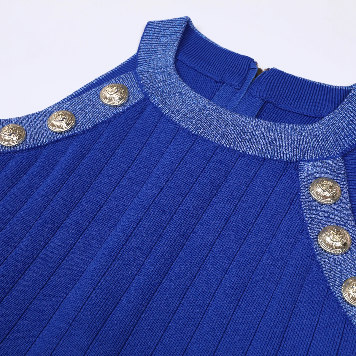 High-Quality Summer New Style Round Neck Sleeveless Button Elastic Mid-Length Hip-Hugging Slim-Fitting Versatile Knitted Dress