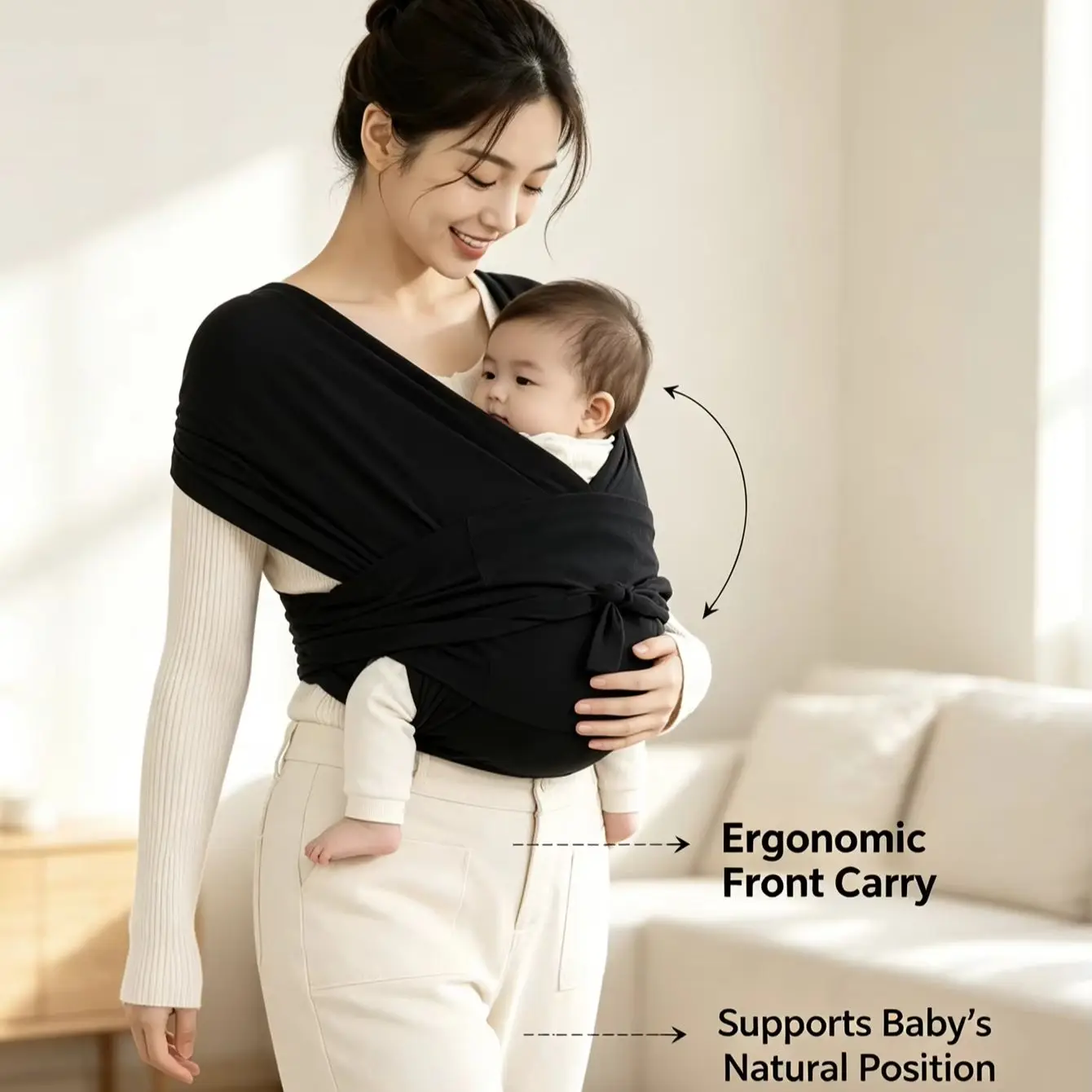 Baby Soft Breathable Baby Strap, Newborn Wrap Baby Strap, Hip Seat Knitted Fabric Strap, Baby Soft Back Towel Strap