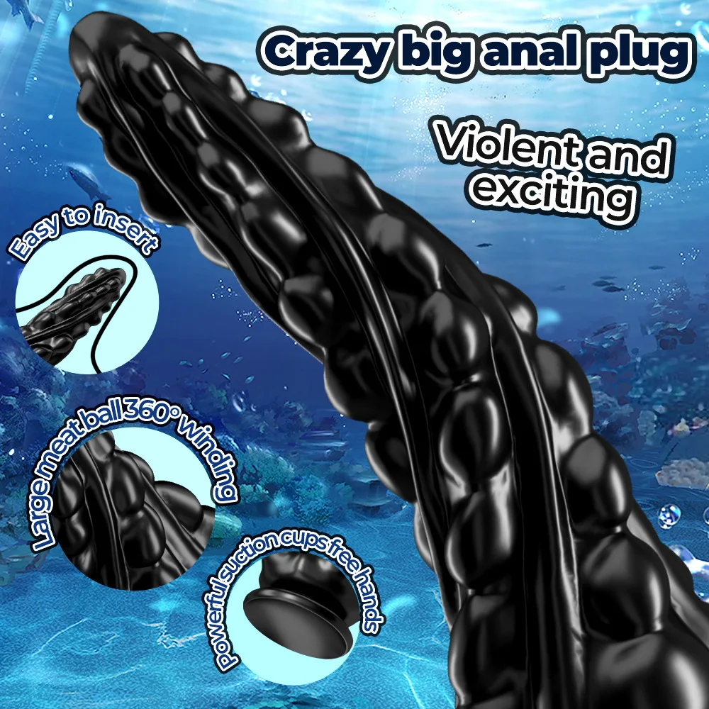 Squeezing Niuniu anal plug tentacle suction cup posterior chamber plug soft rubber irregular shaped penis female masturbator view 2