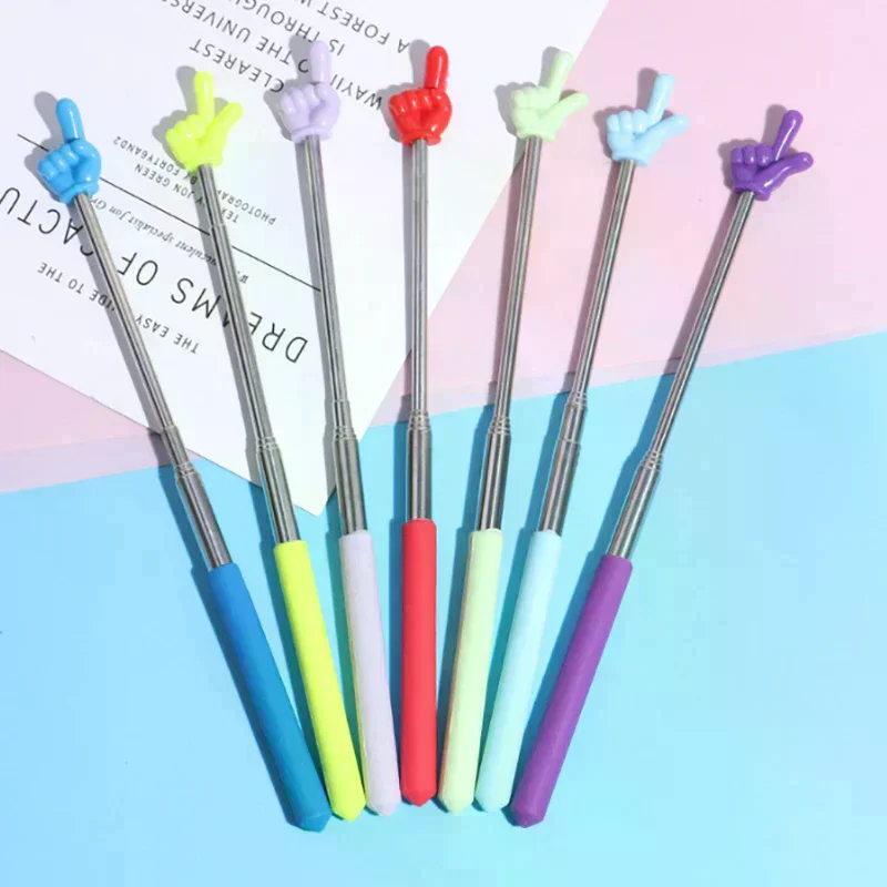 Retractable Teacher Pointer Finger Design StainlessSteel Telescopic School Teaching Pointer Stick Teacher Supplies For Classroom