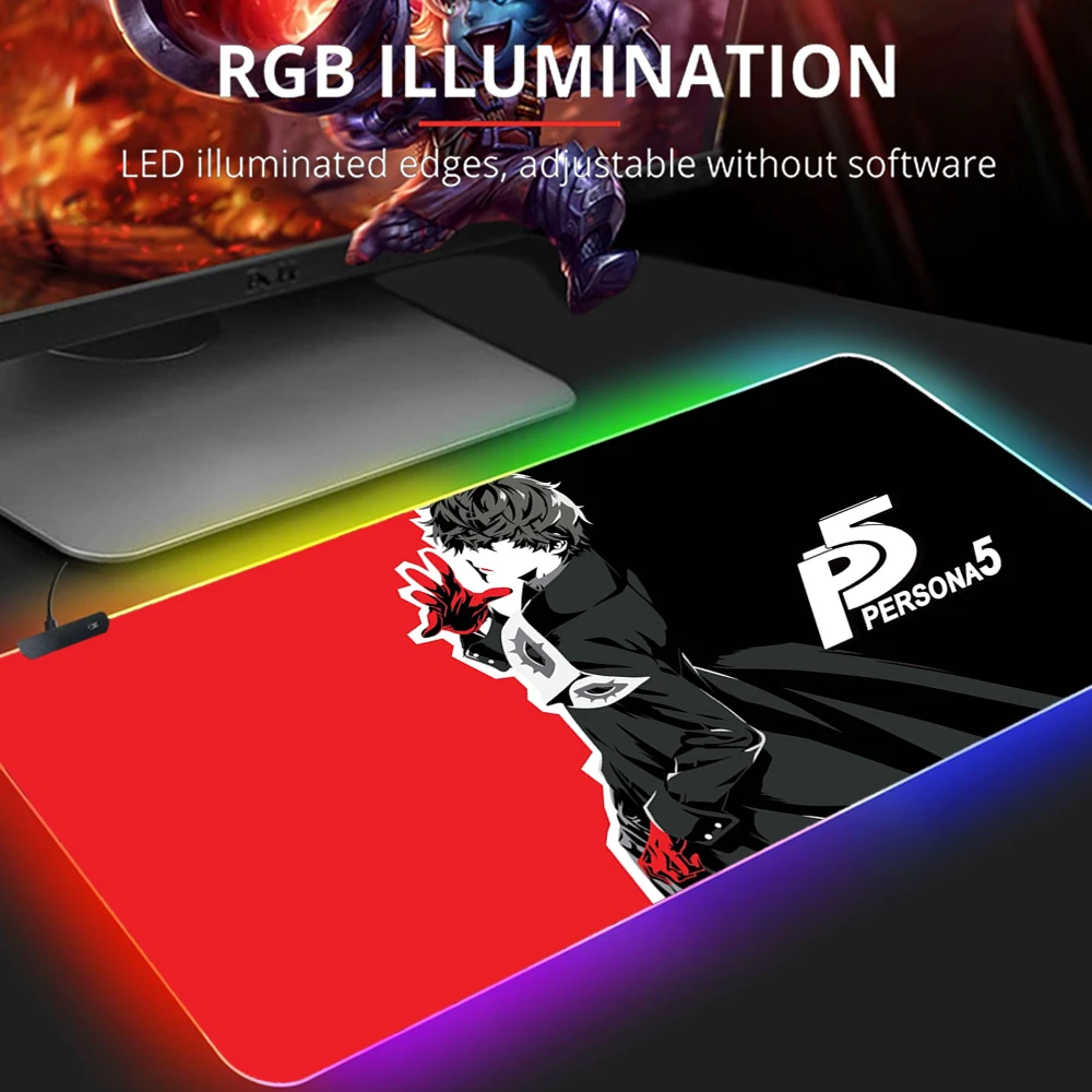 

Large Mouse Pad Led Persona 5 Royal Gaming Accessoeied Xxxl 800 X 300 Big Mousepad Rgb Game Carpet Playmat Gamer Pads Anime Rug