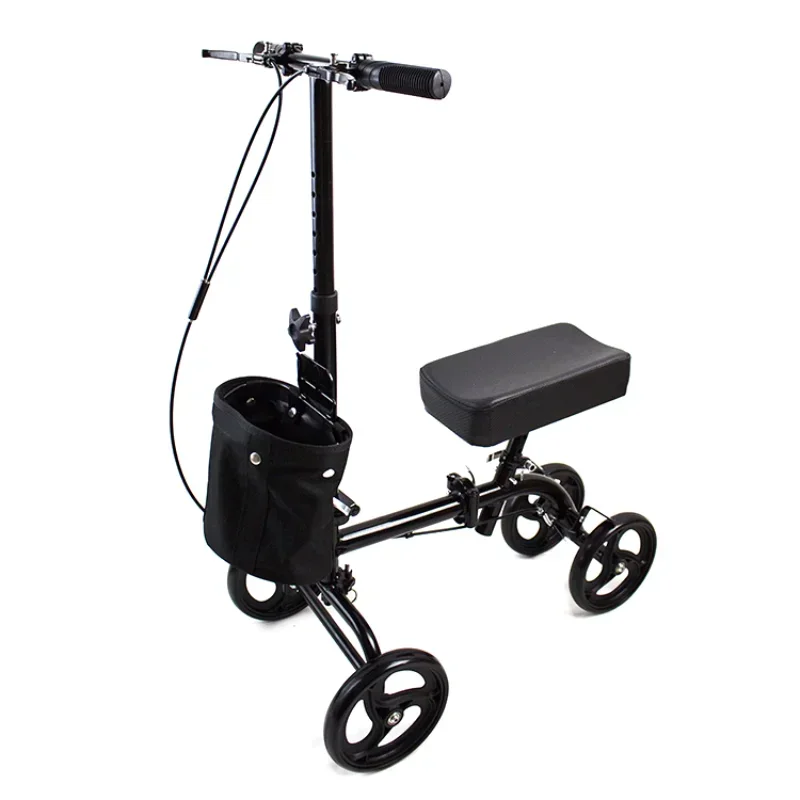 Folding Aluminum Frame Light Weight Knee Foldable Walker Scooter With Bag All Terrain Knee Walker Scooter