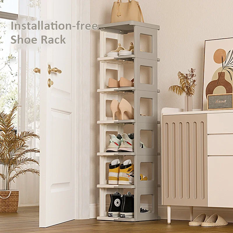 Installation-free Folding Shoe Rack Household Dustproof Shoe Box Space-saving Multi-tier Shoe Cabinet