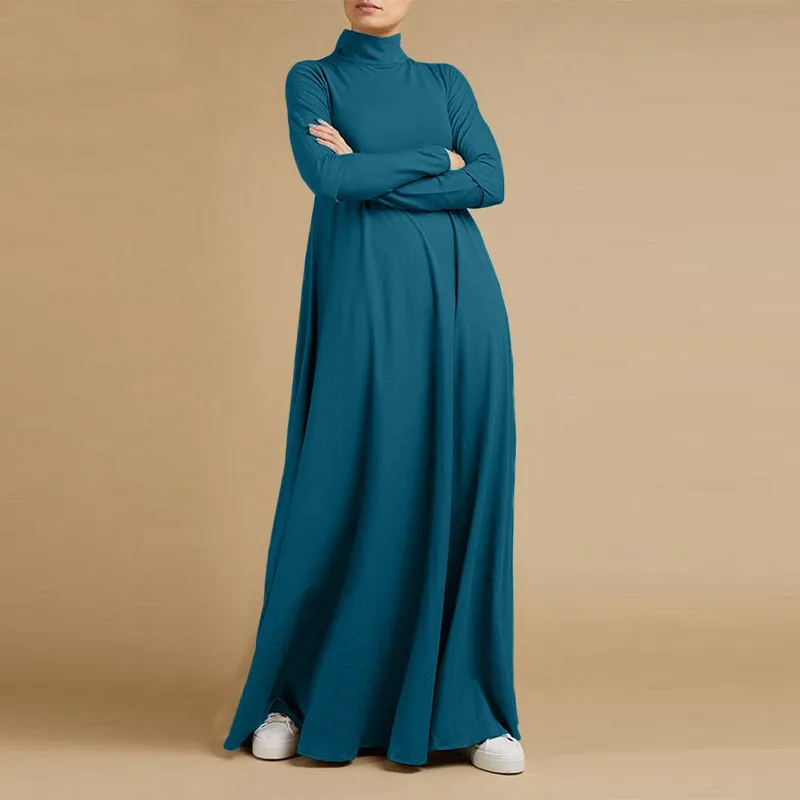 Vestido musulmán Vintage para mujer, Abaya de Oriente Medio, Hijab de lujo de manga larga, vestidos verdes de Turquía para niña, ropa elegante