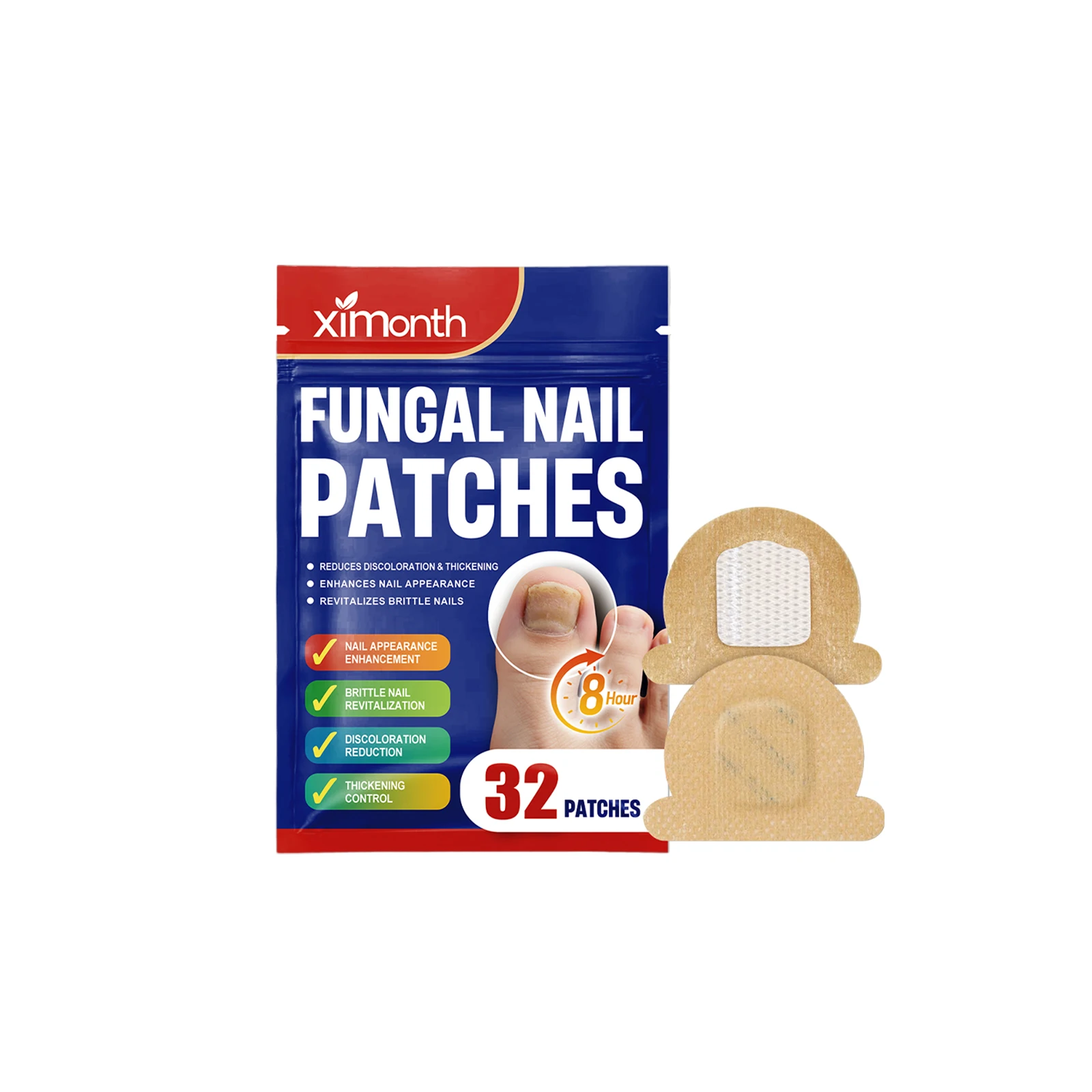 Fungal Nail Patches Improve Brittle Discolored Thick Nails Daily Foot Nail Repair Stickers For Damaged Toe Nails Nail Care 32pcs